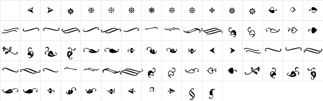 Ornements ADF Regular Character Map Ornements ADF Regular Character Map