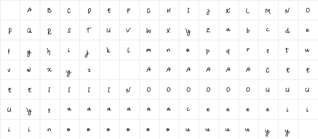 TRUMANS DEMO Script Regular Character Map