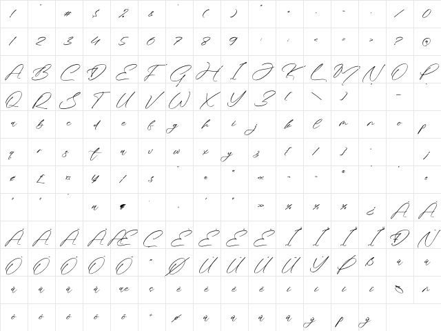 Monsttreal Regular Character Map