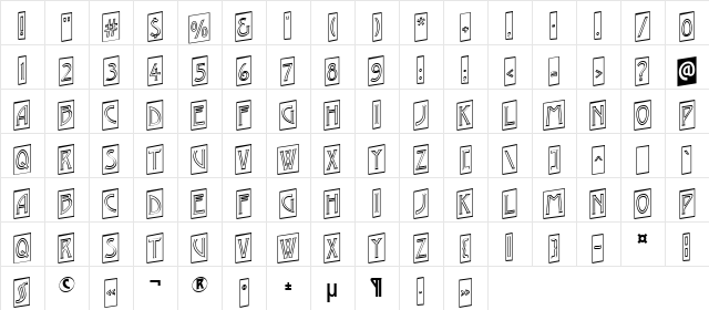 a_ModernoCmOtlUp Regular Character Map a_ModernoCmOtlUp Regular Character Map