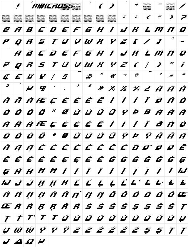 Mixcross Personal Use Regular Character Map Mixcross Personal Use Regular Character Map