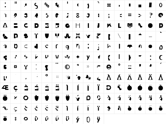 CodeBold Bold Character Map