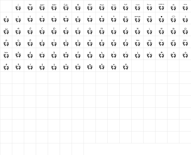 baby rock Regular Character Map