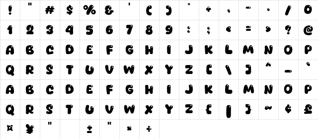 Ohyou Regular Character Map Ohyou Regular Character Map