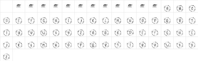 Lunarin Chinese Monogram Regular Character Map