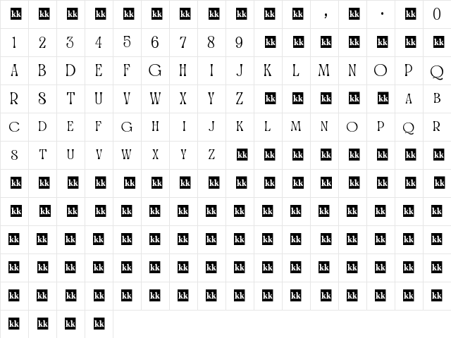 Awesome Lathusca Regular Character Map