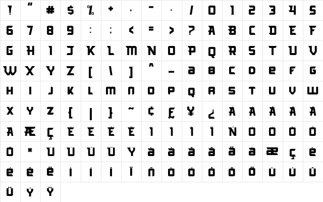 Arcades Regular Character Map Arcades Regular Character Map