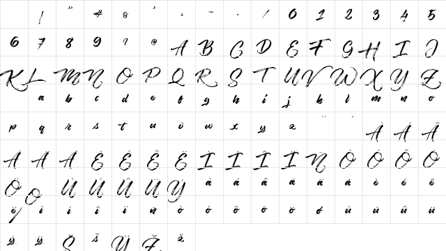 Angelow Regular Character Map