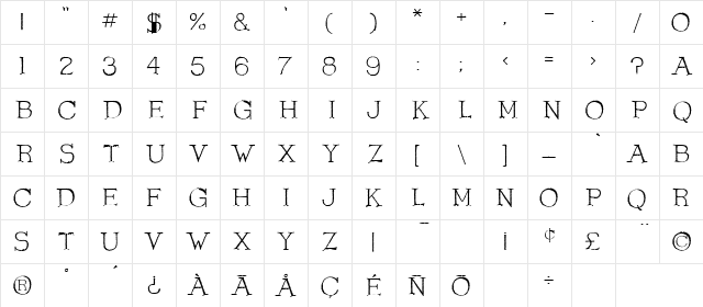 Olduvai Regular Character Map