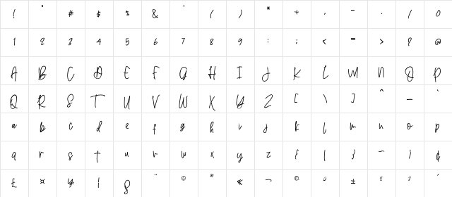 Castillo Regular Character Map Castillo Regular Character Map