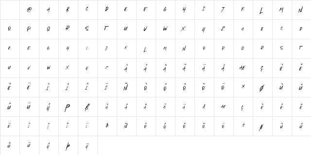 BETTER ROLLING Personal Use Regular Character Map