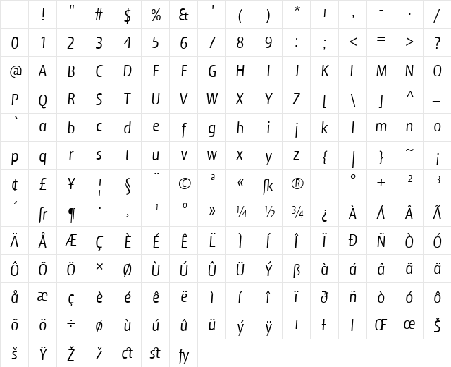DioneItalic Regular Character Map DioneItalic Regular Character Map