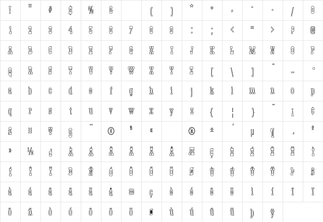 Old-Town Hollow Regular Character Map