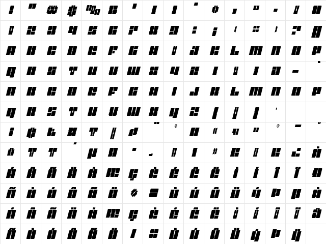 Star Nursery Condensed Italic Condensed Italic Character Map Star Nursery Condensed Italic Condensed Italic Character Map