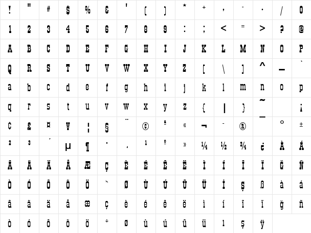00972 Regular Character Map