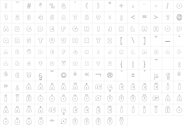 OleadaOutlineSCapsSSK Regular Character Map