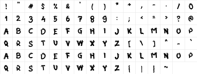 a Akar Rumput Regular Character Map
