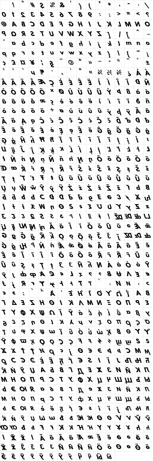 Hussar BdReversedObl3 Character Map Hussar BdReversedObl3 Character Map