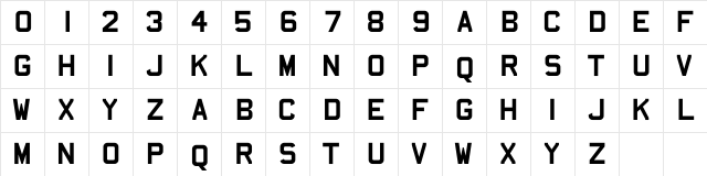 AFCarplates Regular Character Map