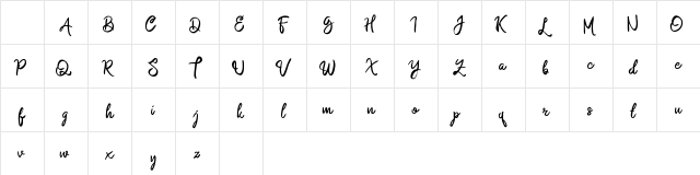 Namasia Regular Character Map Namasia Regular Character Map
