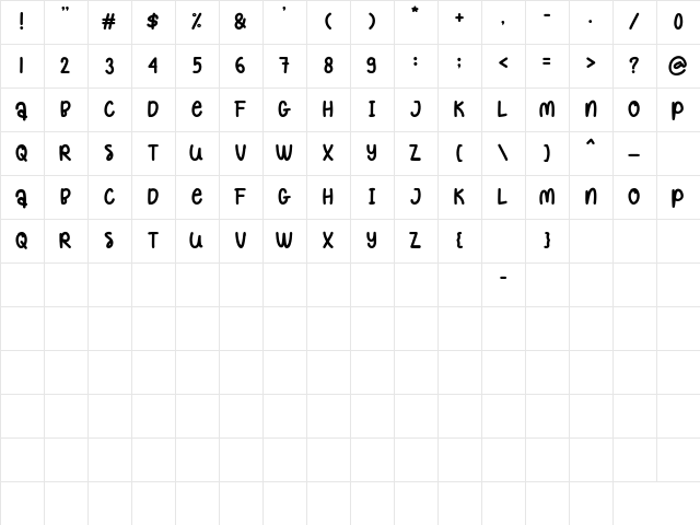 Fun Mountain Font Regular Character Map Fun Mountain Font Regular Character Map
