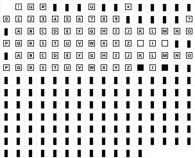 WhitneyIndexWhite Medium Character Map