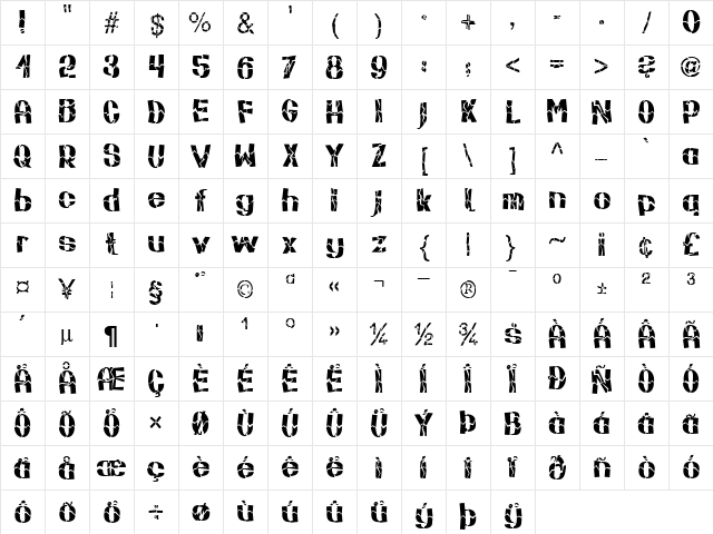 FT BruchTon Normal Character Map