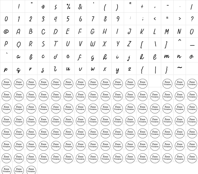 Haloha Free Trial Regular Character Map Haloha Free Trial Regular Character Map