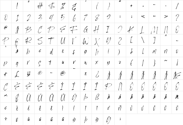 Hi Morgane Demo Regular Character Map