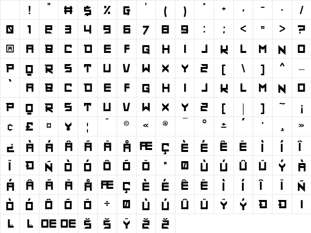 Super Maizen Regular Character Map Super Maizen Regular Character Map