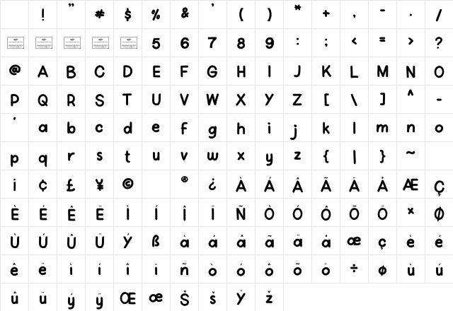 Scout Regular Character Map