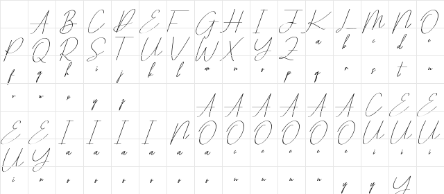 Yestermoon Demo Regular Character Map Yestermoon Demo Regular Character Map