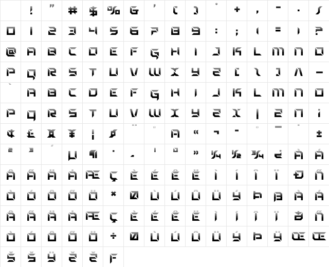 Zero Prime Halftone Regular Character Map