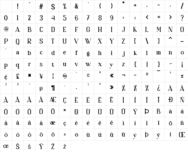 Veldapino Regular Character Map Veldapino Regular Character Map