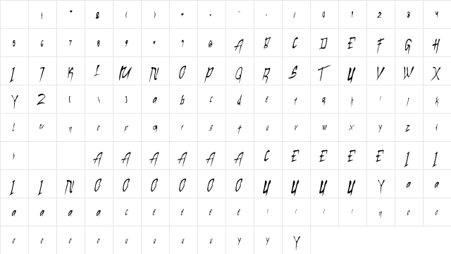 Bregudul Regular Character Map Bregudul Regular Character Map