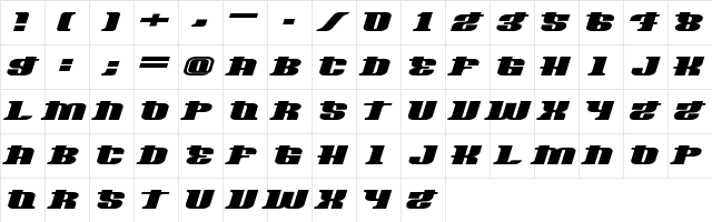 Oliver Regular Character Map