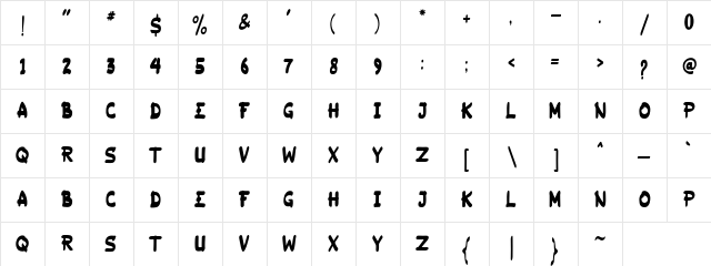RINDAYA Regular Character Map RINDAYA Regular Character Map