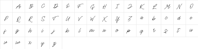 Theandous Free For Personal Use Regular Character Map