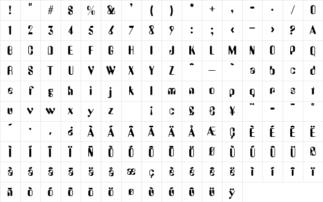 OliviaBecker Regular Character Map