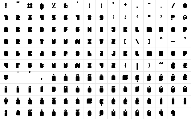 CHINGCHAY Regular Character Map CHINGCHAY Regular Character Map