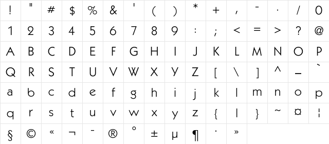 Kabel BookC Regular Character Map Kabel BookC Regular Character Map