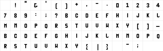 Zinbox Bold Character Map Zinbox Bold Character Map