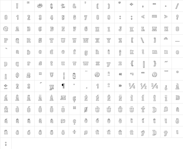 Dust West College Regular Character Map