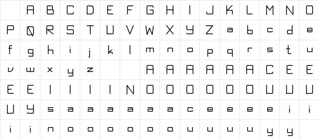 Exninja Demo Regular Character Map Exninja Demo Regular Character Map
