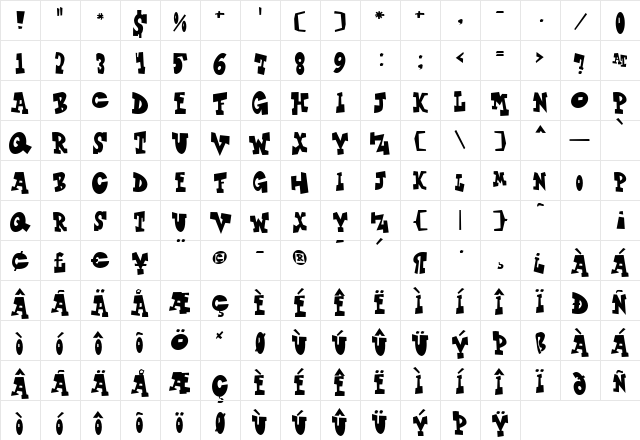 FinerDiner Regular Character Map FinerDiner Regular Character Map