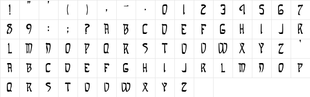Samaritan Regular Character Map Samaritan Regular Character Map