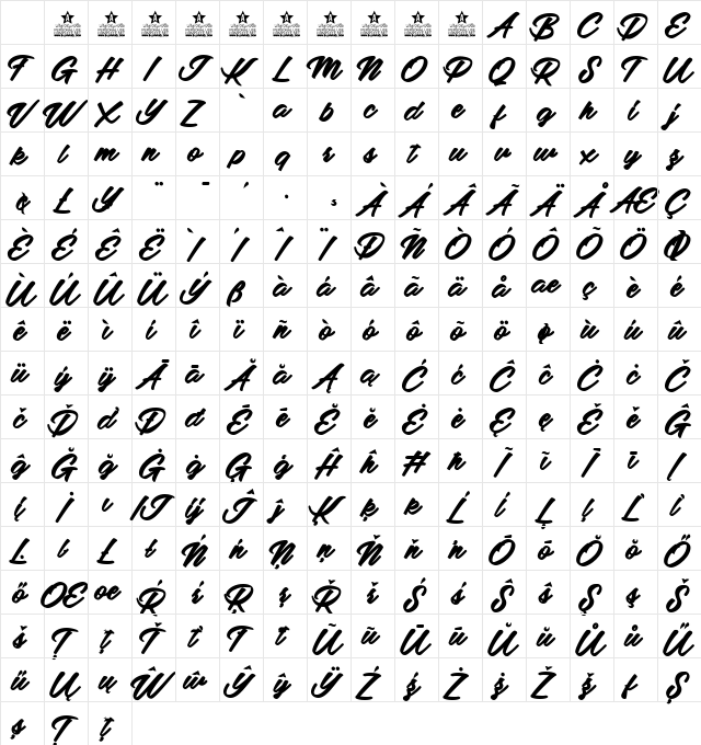 Adalgisa Personal Use Regular Character Map