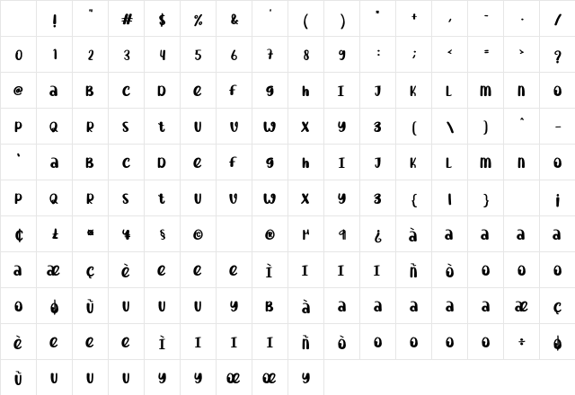 With Mom Regular Character Map