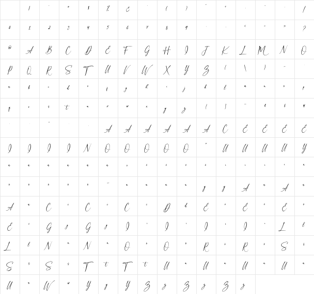 Beloved Collection Regular Character Map Beloved Collection Regular Character Map