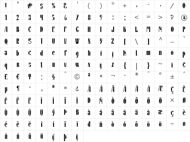 Isilda LT Regular Character Map